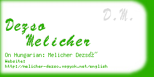 dezso melicher business card